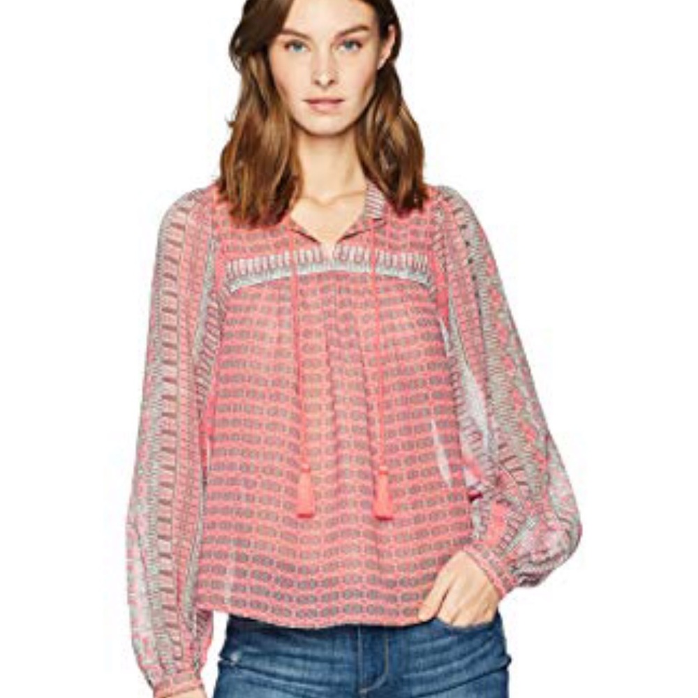 Lucky Brand Sheer Pattern Top